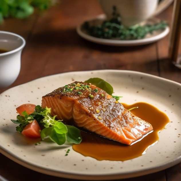 Saumon épices torréfiées et sauce au café